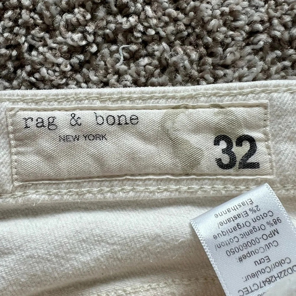 NWOT Rag & Bone Nina High Rise Ankle Slim Straight Cigarette Jeans Ecru Denim 32 - Picture 10 of 11